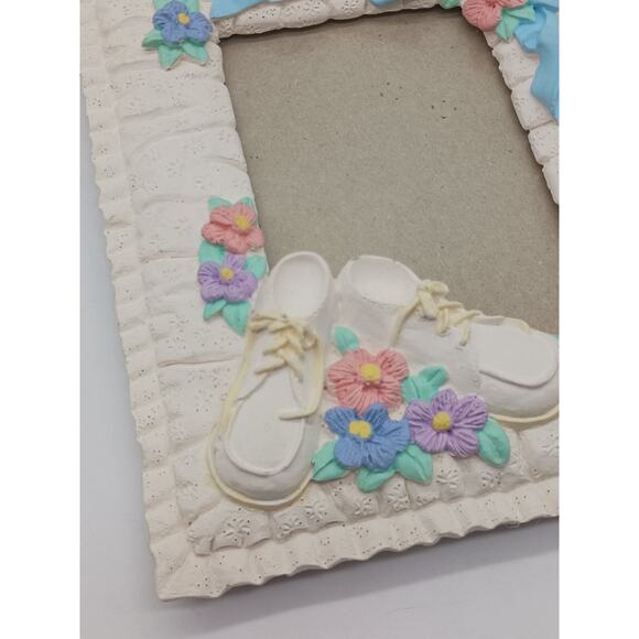 Vintage Infant Baby Picture Frame Shoes Design West 3D First Memories 900 135 - Picture 2 of 13